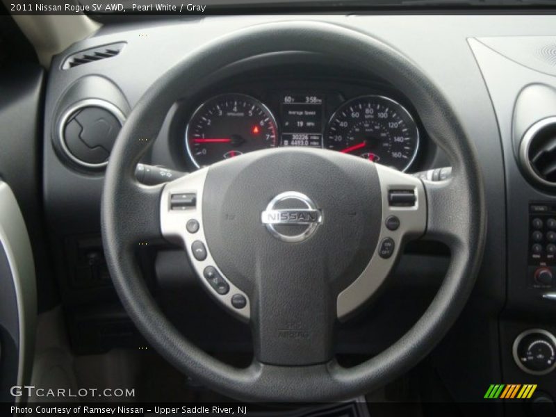Pearl White / Gray 2011 Nissan Rogue SV AWD