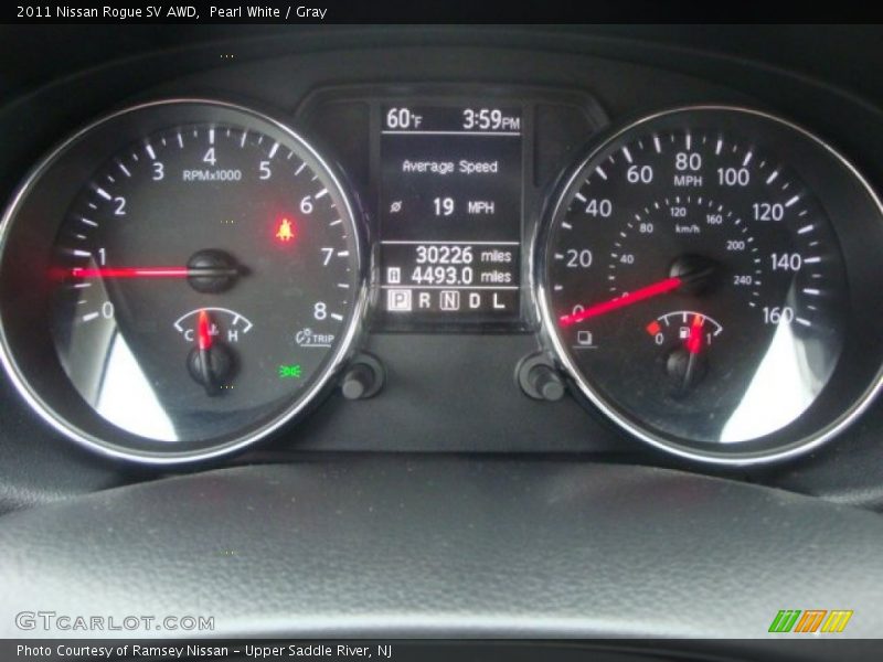 Pearl White / Gray 2011 Nissan Rogue SV AWD