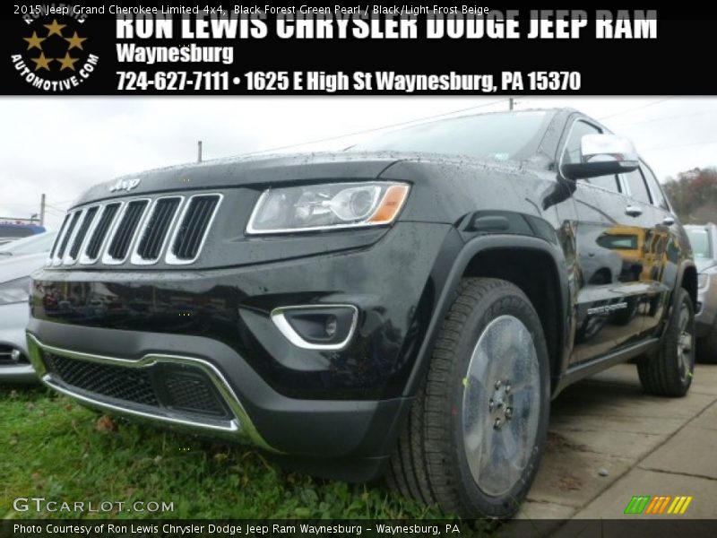 Black Forest Green Pearl / Black/Light Frost Beige 2015 Jeep Grand Cherokee Limited 4x4