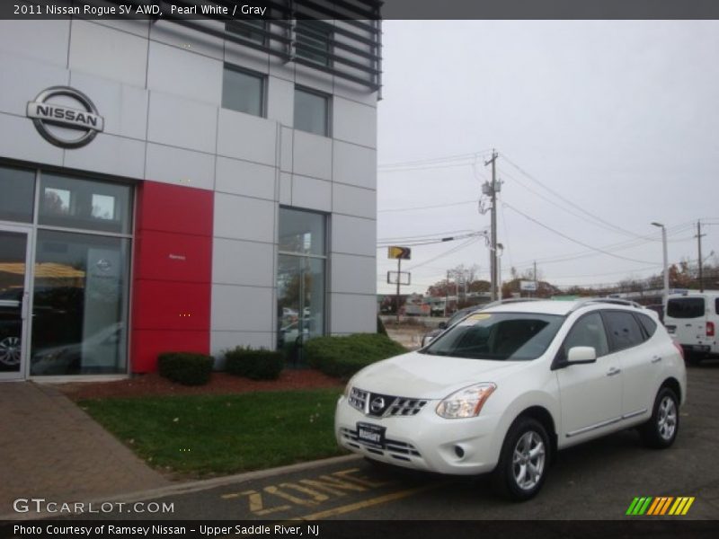 Pearl White / Gray 2011 Nissan Rogue SV AWD