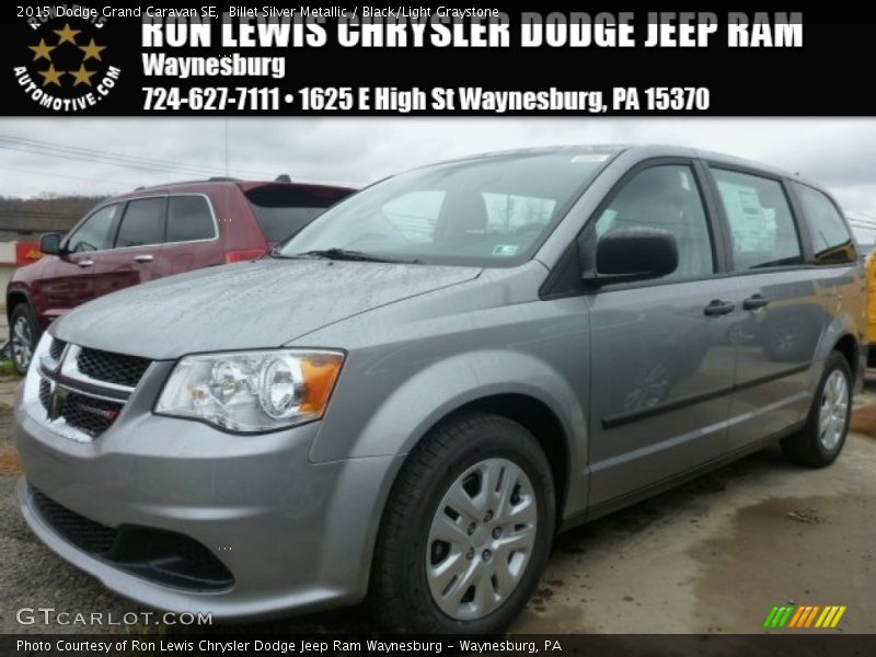 Billet Silver Metallic / Black/Light Graystone 2015 Dodge Grand Caravan SE