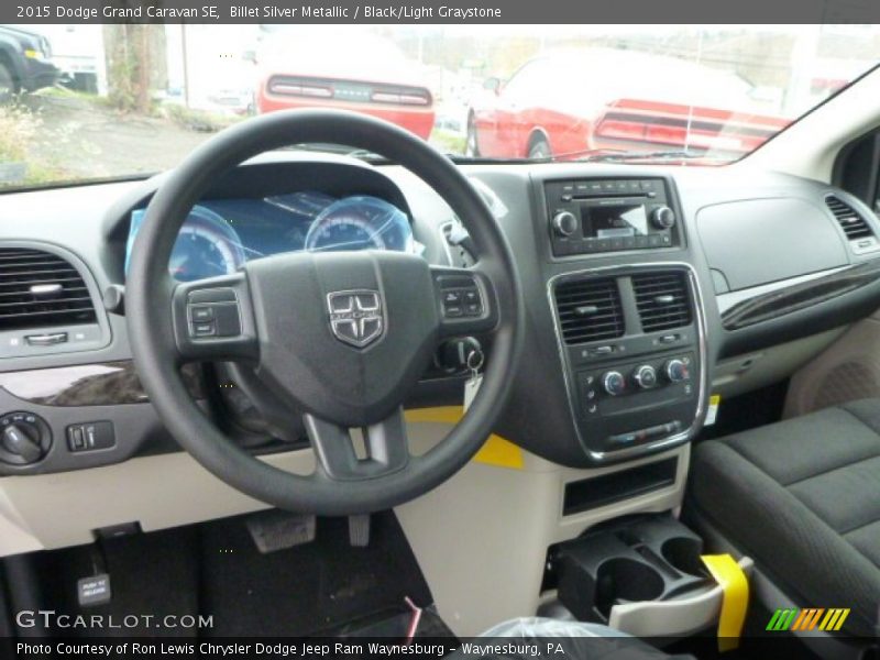 Billet Silver Metallic / Black/Light Graystone 2015 Dodge Grand Caravan SE