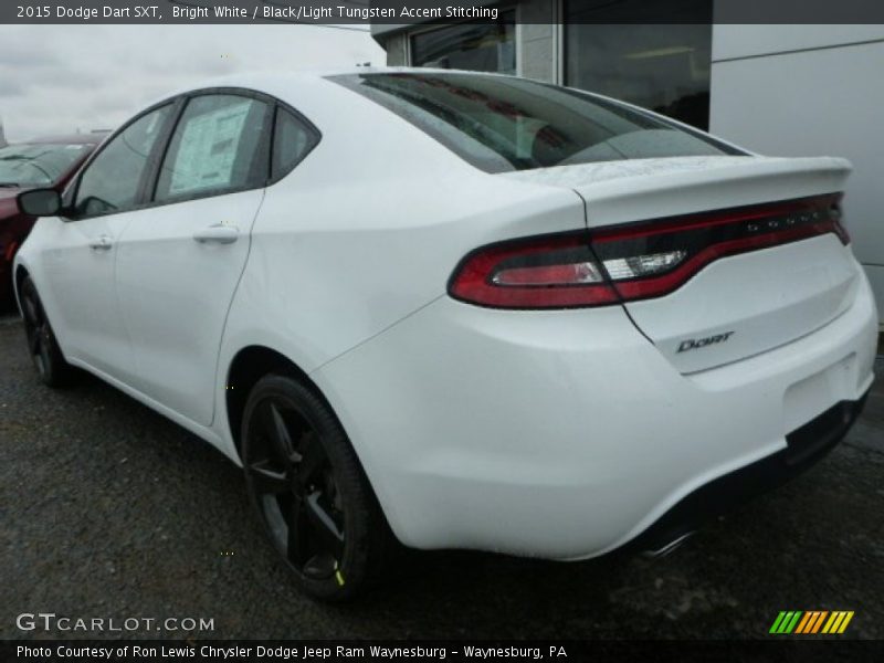 Bright White / Black/Light Tungsten Accent Stitching 2015 Dodge Dart SXT