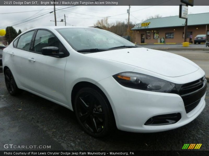 Bright White / Black/Light Tungsten Accent Stitching 2015 Dodge Dart SXT