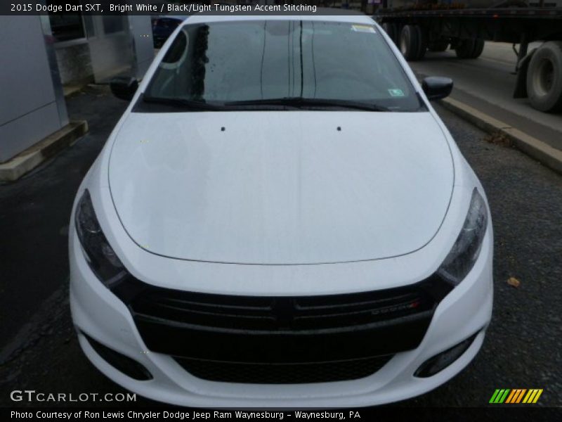 Bright White / Black/Light Tungsten Accent Stitching 2015 Dodge Dart SXT