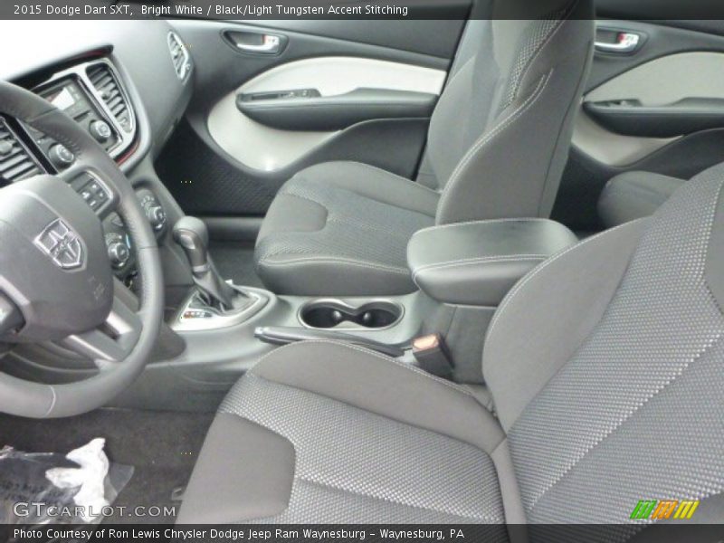 Bright White / Black/Light Tungsten Accent Stitching 2015 Dodge Dart SXT