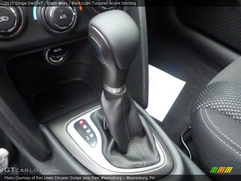 Bright White / Black/Light Tungsten Accent Stitching 2015 Dodge Dart SXT
