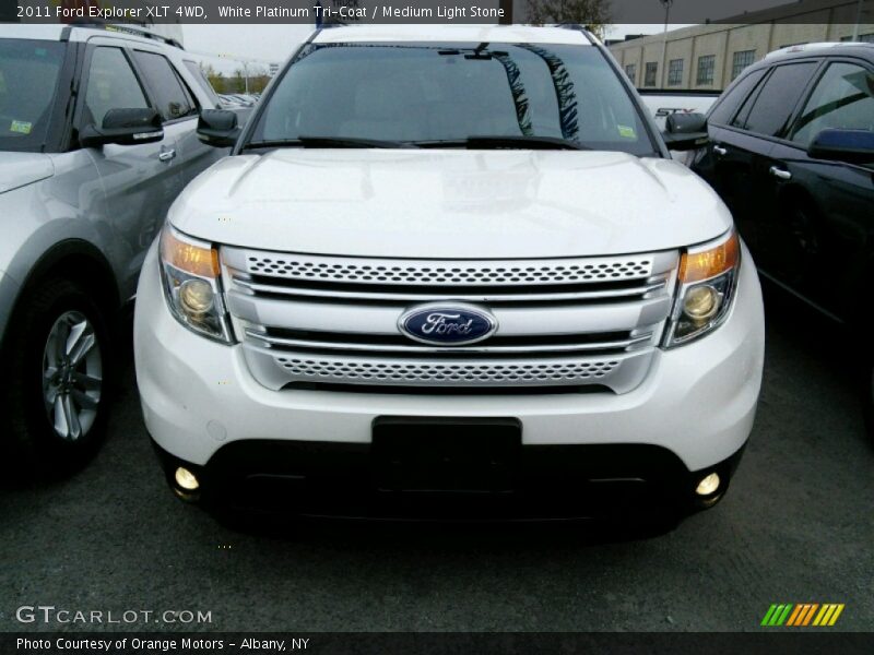 White Platinum Tri-Coat / Medium Light Stone 2011 Ford Explorer XLT 4WD