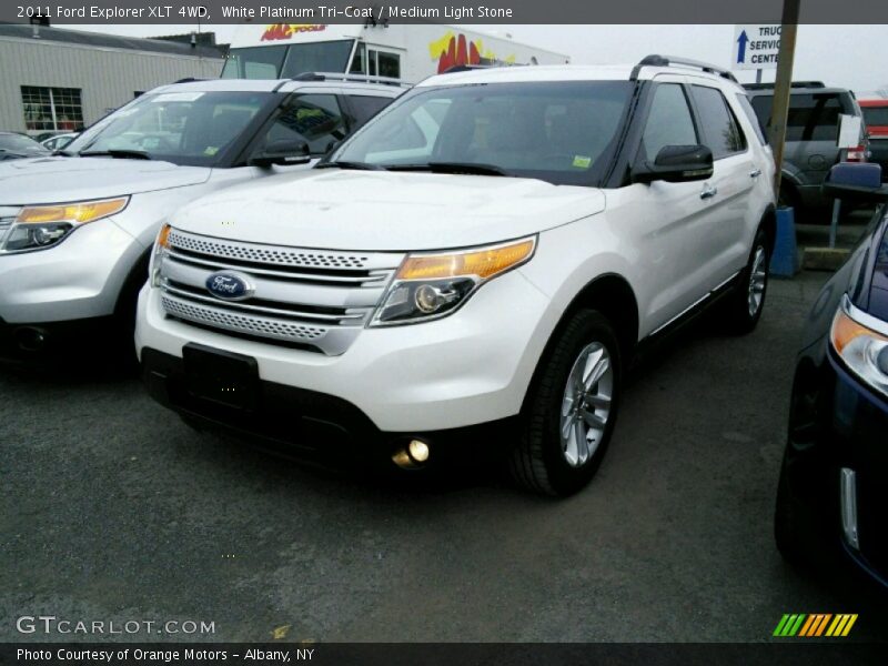 White Platinum Tri-Coat / Medium Light Stone 2011 Ford Explorer XLT 4WD