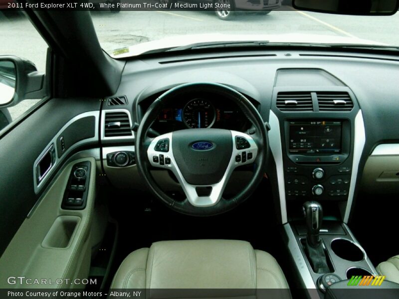 White Platinum Tri-Coat / Medium Light Stone 2011 Ford Explorer XLT 4WD