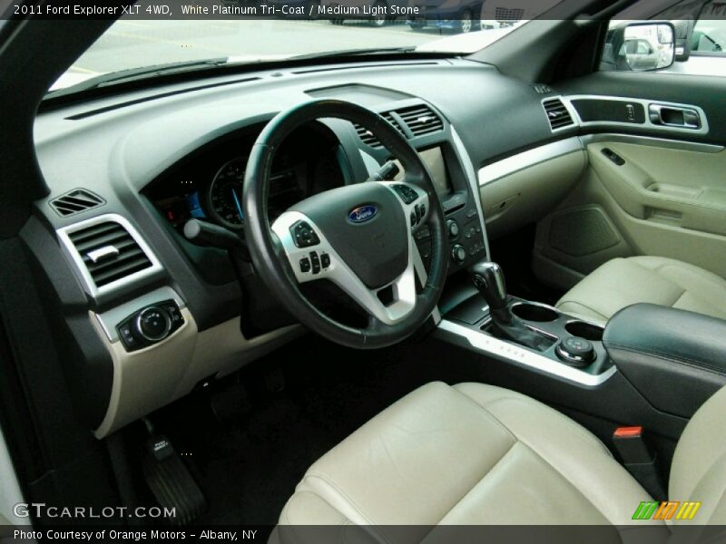 White Platinum Tri-Coat / Medium Light Stone 2011 Ford Explorer XLT 4WD