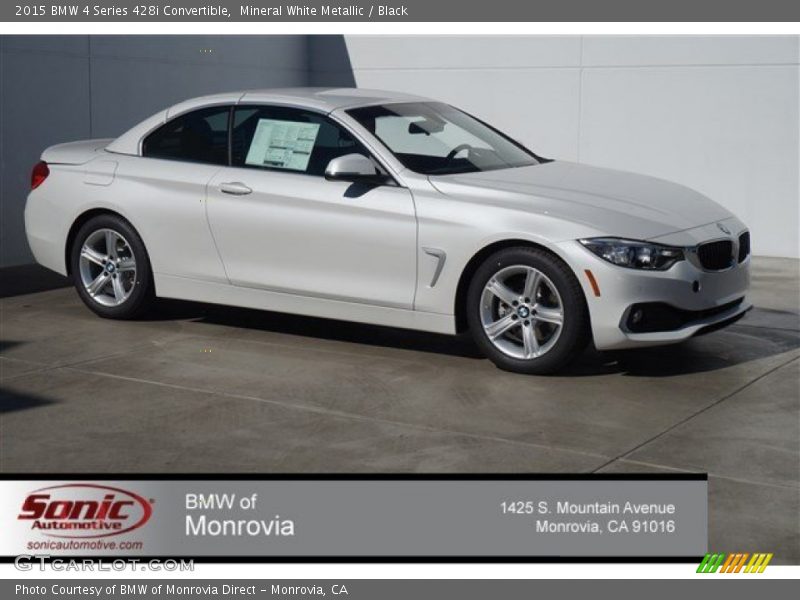 Mineral White Metallic / Black 2015 BMW 4 Series 428i Convertible