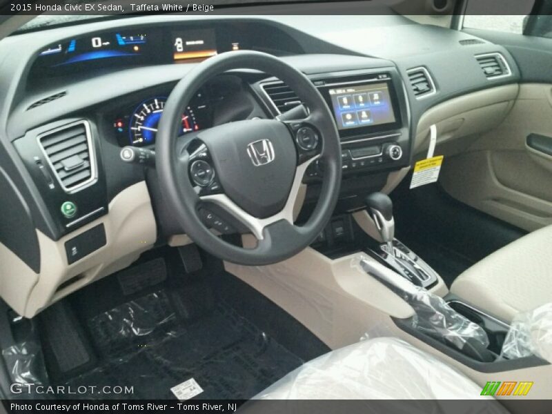 Taffeta White / Beige 2015 Honda Civic EX Sedan