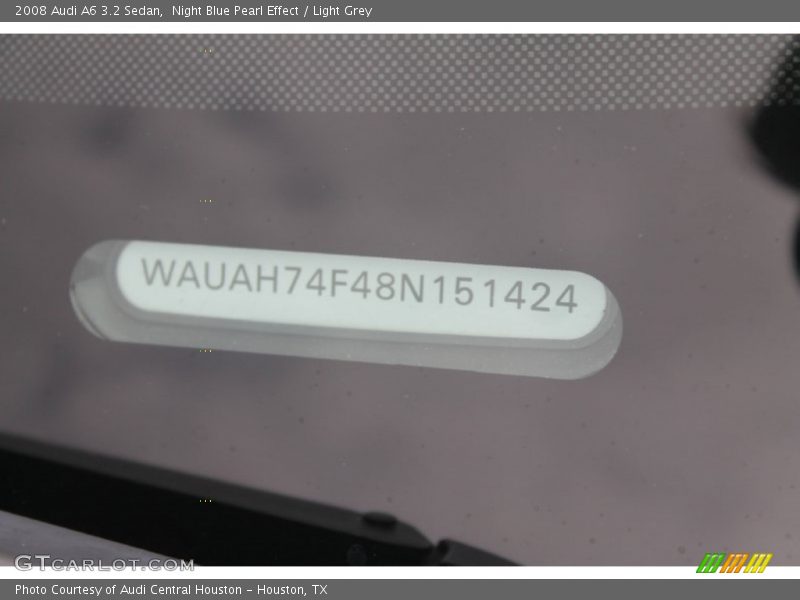 Night Blue Pearl Effect / Light Grey 2008 Audi A6 3.2 Sedan