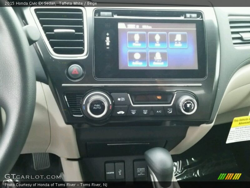 Taffeta White / Beige 2015 Honda Civic EX Sedan