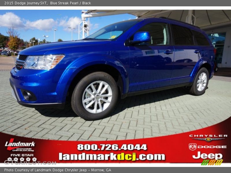 Blue Streak Pearl / Black 2015 Dodge Journey SXT