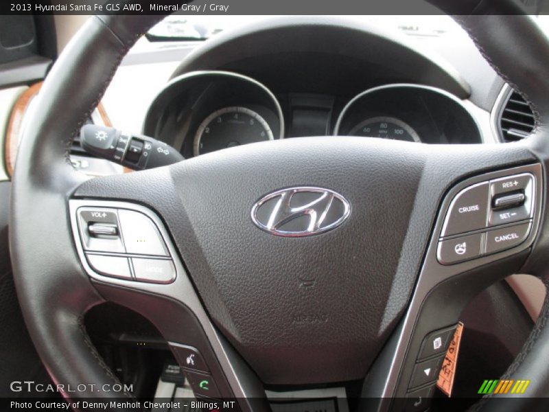 Mineral Gray / Gray 2013 Hyundai Santa Fe GLS AWD