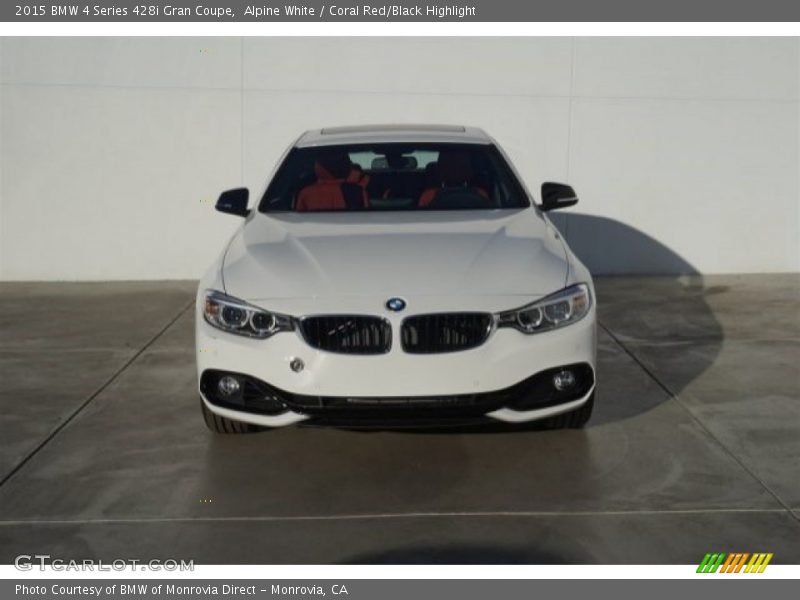 Alpine White / Coral Red/Black Highlight 2015 BMW 4 Series 428i Gran Coupe