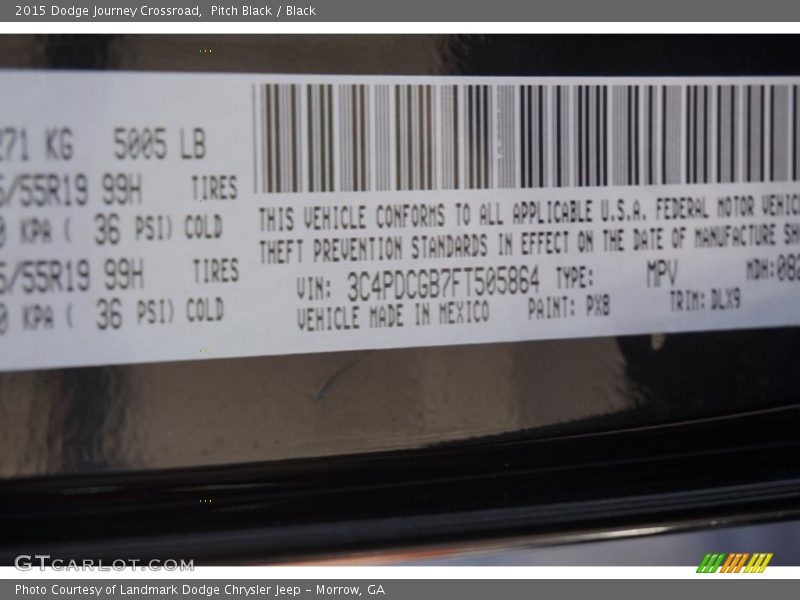 Pitch Black / Black 2015 Dodge Journey Crossroad