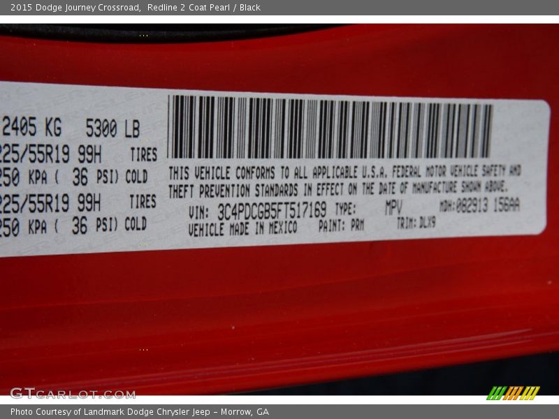 Redline 2 Coat Pearl / Black 2015 Dodge Journey Crossroad