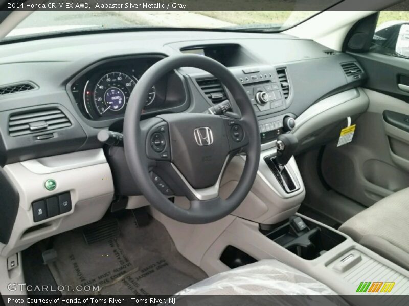 Alabaster Silver Metallic / Gray 2014 Honda CR-V EX AWD