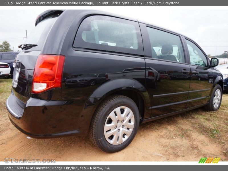 Brilliant Black Crystal Pearl / Black/Light Graystone 2015 Dodge Grand Caravan American Value Package