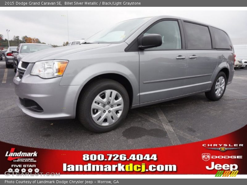 Billet Silver Metallic / Black/Light Graystone 2015 Dodge Grand Caravan SE