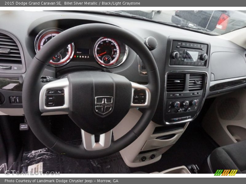 Billet Silver Metallic / Black/Light Graystone 2015 Dodge Grand Caravan SE