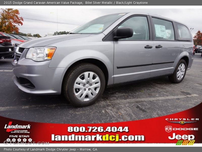 Billet Silver Metallic / Black/Light Graystone 2015 Dodge Grand Caravan American Value Package