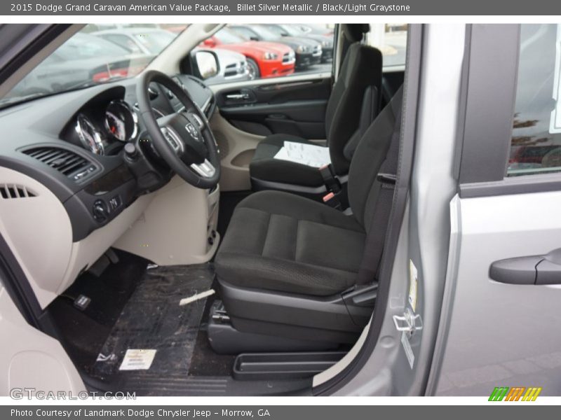 Billet Silver Metallic / Black/Light Graystone 2015 Dodge Grand Caravan American Value Package