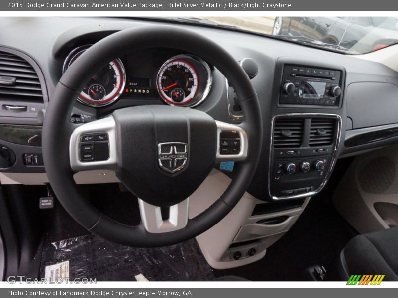 Billet Silver Metallic / Black/Light Graystone 2015 Dodge Grand Caravan American Value Package