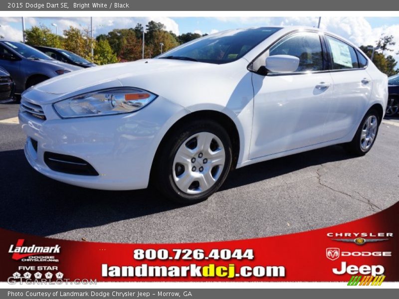Bright White / Black 2015 Dodge Dart SE