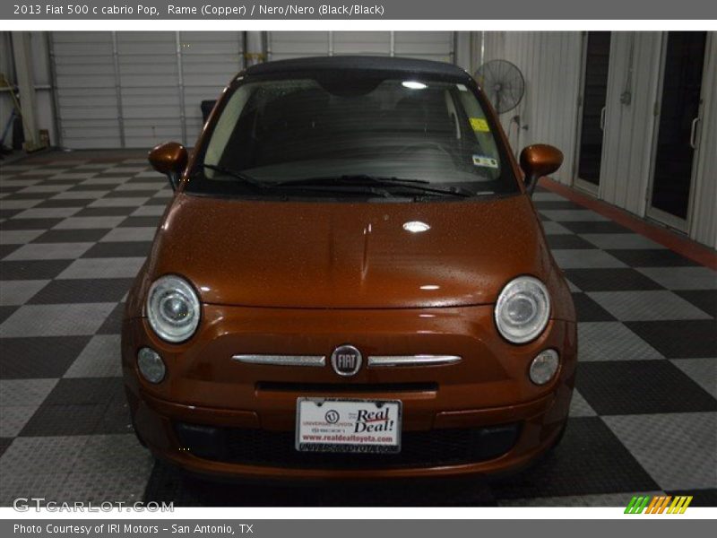 Rame (Copper) / Nero/Nero (Black/Black) 2013 Fiat 500 c cabrio Pop