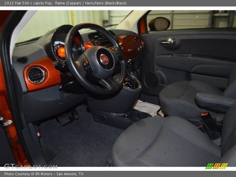 Rame (Copper) / Nero/Nero (Black/Black) 2013 Fiat 500 c cabrio Pop
