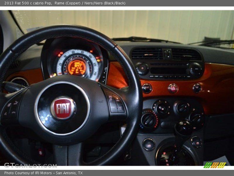 Rame (Copper) / Nero/Nero (Black/Black) 2013 Fiat 500 c cabrio Pop