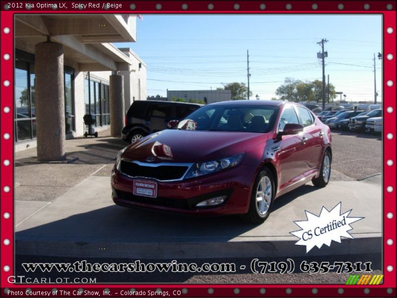 Spicy Red / Beige 2012 Kia Optima LX