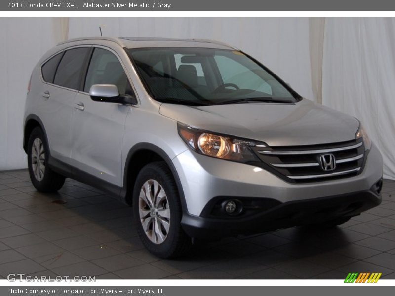 Alabaster Silver Metallic / Gray 2013 Honda CR-V EX-L