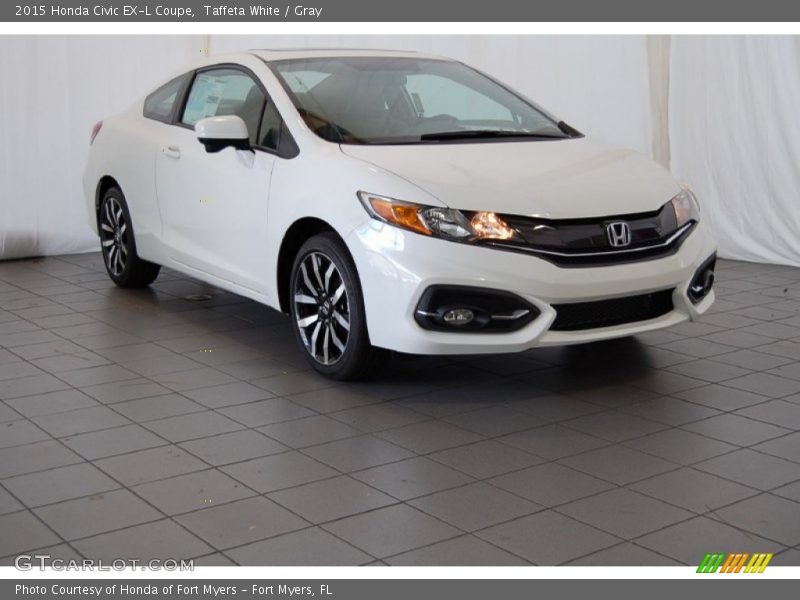 Taffeta White / Gray 2015 Honda Civic EX-L Coupe