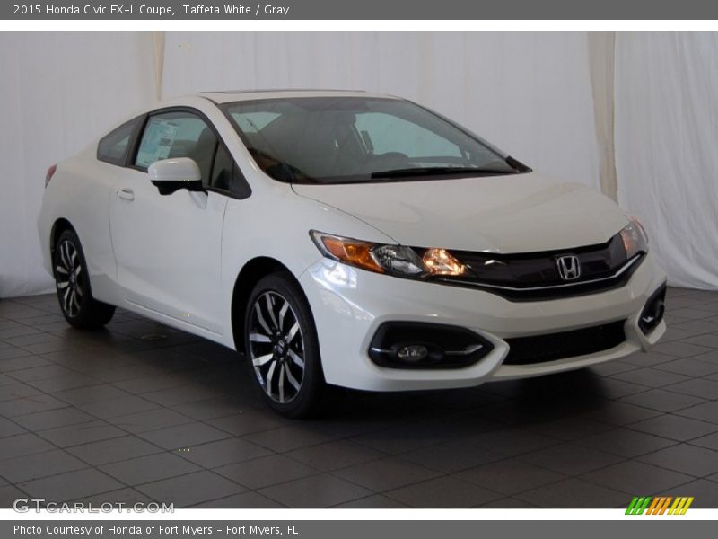 Taffeta White / Gray 2015 Honda Civic EX-L Coupe