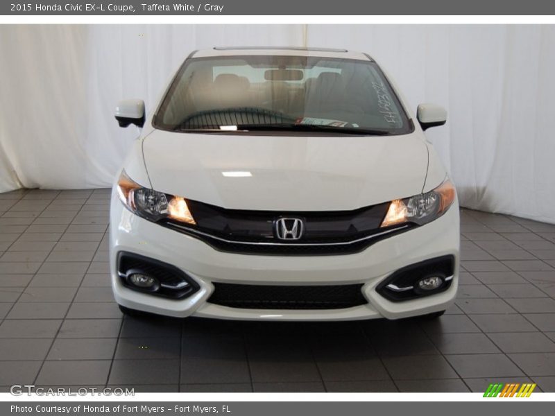 Taffeta White / Gray 2015 Honda Civic EX-L Coupe