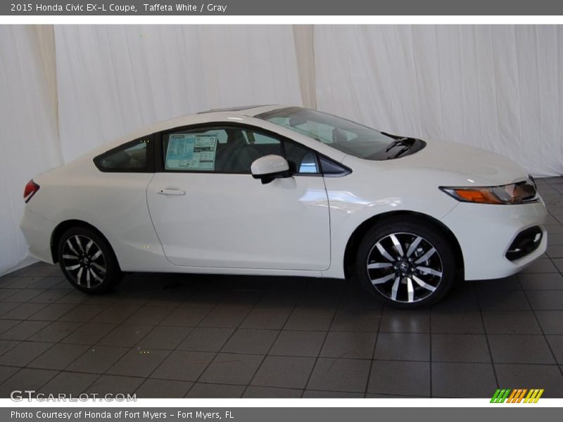 Taffeta White / Gray 2015 Honda Civic EX-L Coupe