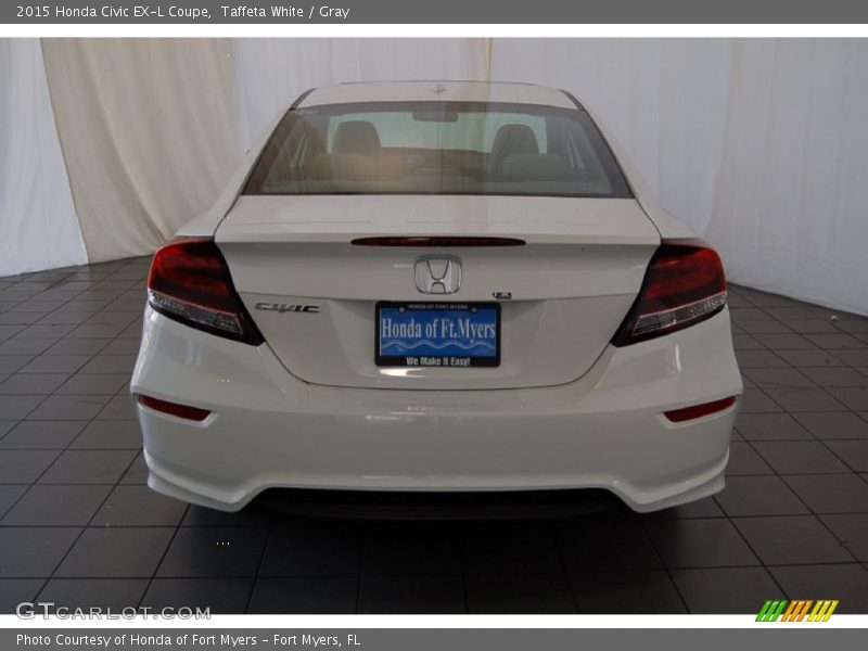 Taffeta White / Gray 2015 Honda Civic EX-L Coupe
