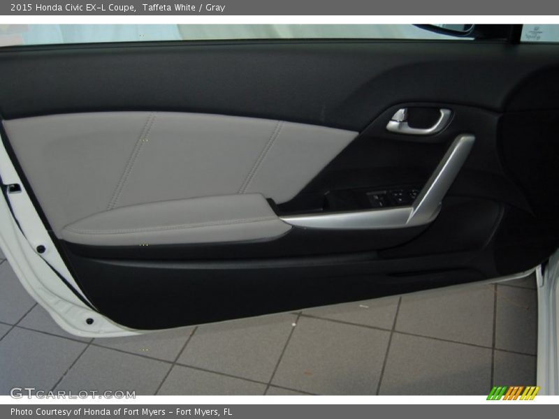 Taffeta White / Gray 2015 Honda Civic EX-L Coupe