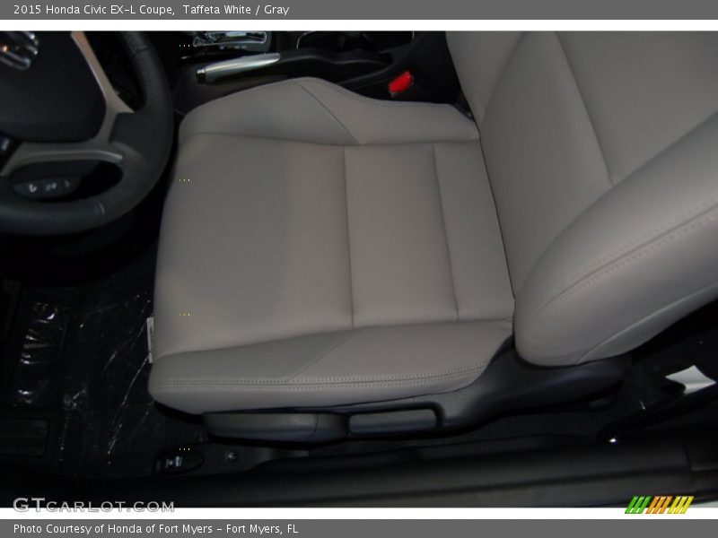 Taffeta White / Gray 2015 Honda Civic EX-L Coupe