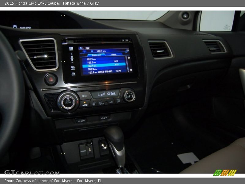 Taffeta White / Gray 2015 Honda Civic EX-L Coupe