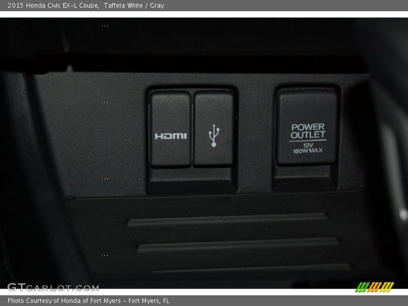 Taffeta White / Gray 2015 Honda Civic EX-L Coupe
