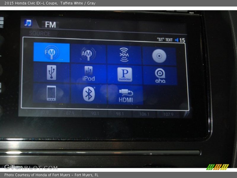 Taffeta White / Gray 2015 Honda Civic EX-L Coupe