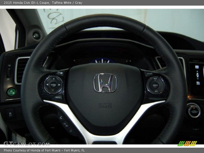 Taffeta White / Gray 2015 Honda Civic EX-L Coupe