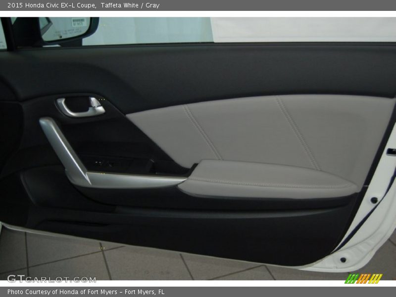 Taffeta White / Gray 2015 Honda Civic EX-L Coupe