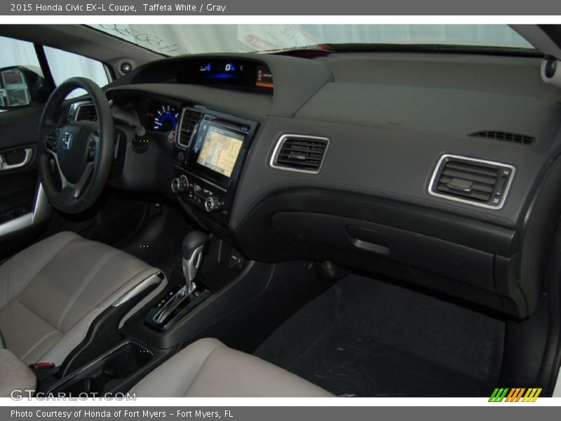 Taffeta White / Gray 2015 Honda Civic EX-L Coupe